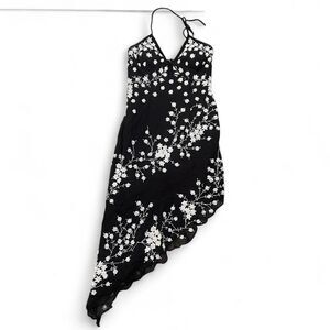 Y2K Fairy Whimsygoth Glam Silk Beaded Asymmetrical Formal Cocktail Dress